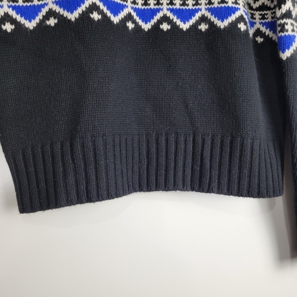 NWT LAUREN Ralph Lauren Fair Isle Sweater Wool Blend in Black Blue Cream Size XS - Picture 8 of 13